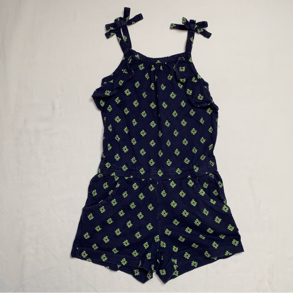 Romper Outfit Girl’s 4 navy Blue Green Tank Short Combo Set Crazy 8 Summer Pool